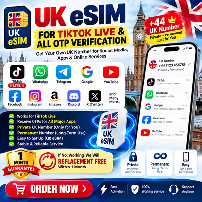 UK Vodafone eSIM with Private Phone Number – KYC Verified